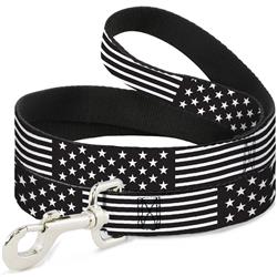 Dog Leash - Americana Stars & Stripes2 Black/White