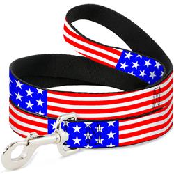 Dog Leash - Americana Stars & Stripes3 Red/White/Blue