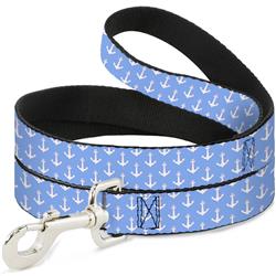 Dog Leash - Anchor2 Monogram Baby Blue/Baby Pink/White