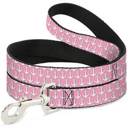 Dog Leash - Anchor2 Monogram Baby Pink/Baby Blue/White