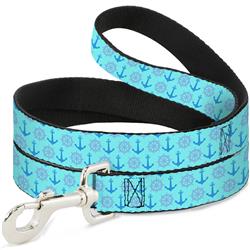 Dog Leash - Anchor2/Helm Monogram Blues
