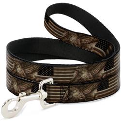 Dog Leash - Americana Eagle & Flag Rustic Wood Grain