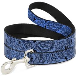 Dog Leash - Bandana/Skulls Baby Blue/Black