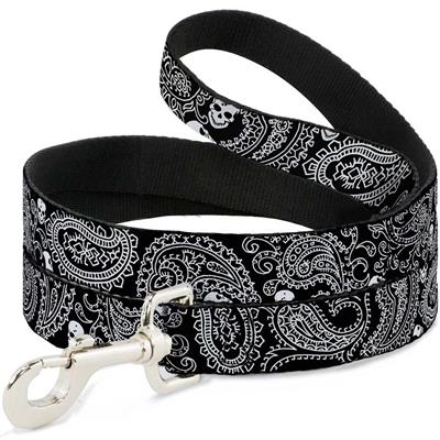 Dog Leash - Bandana/Skulls Black/White