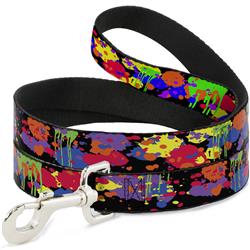 Dog Leash - Buckle-Down Paint Splatter Black/Neon