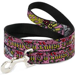 Dog Leash - Born to Raise Hell Pink