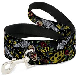 Dog Leash - Born to Raise Hell CLOSE-UP Black