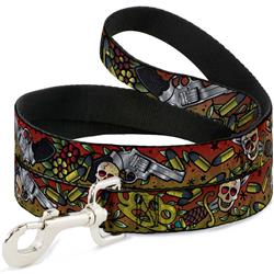 Dog Leash - Born to Raise Hell CLOSE-UP Red