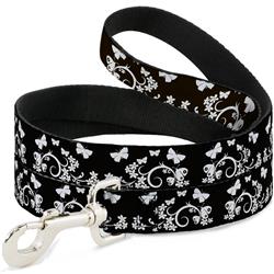 Dog Leash - Butterfly Garden Black/White