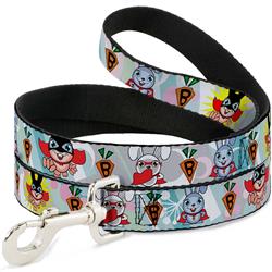 Dog Leash - Bunny Superhero Multi Pastel