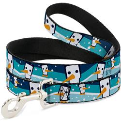 Dog Leash - Block Penguins Navy