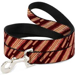 Dog Leash - Bacon Slices Maroon