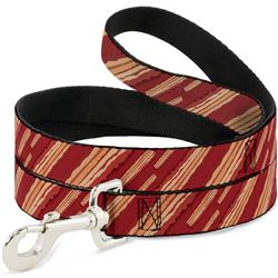 Dog Leash - Bacon Slices Red