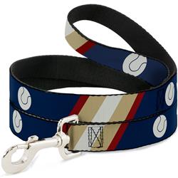 Dog Leash - Ball/Stripes Tan/Blue/Burgundy
