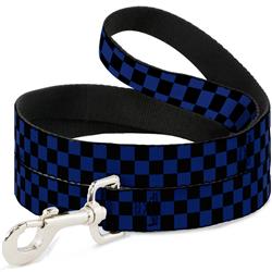 Dog Leash - Checker Black/Royal 288C
