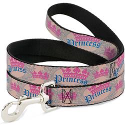 Dog Leash - Crown Princess Oval Baby Pink/Baby Blue