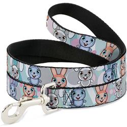 Dog Leash - Cute Bunnies Multi Pastel