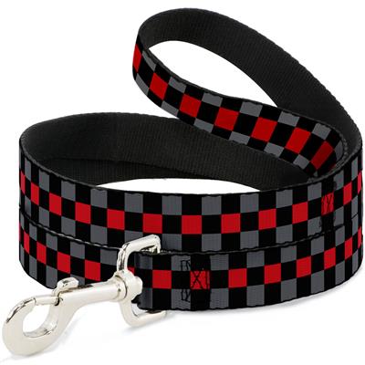 Dog Leash - Checker Black/Gray/1 Red