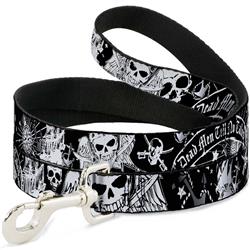 Dog Leash - Dead Men Tell No Tales Black/White