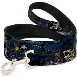 Dog Leash - Dead Men Tell No Tales CLOSE-UP Turquoise