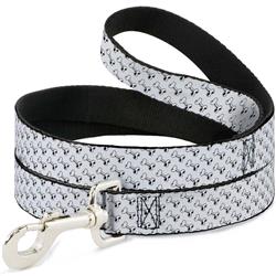 Dog Leash - Dog Bone White/Black