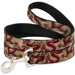Dog Leash - Dragons Tan