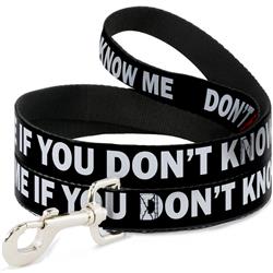 Dog Leash - DON'T BRO ME IF YOU DON'T KNOW ME Black/White/Red