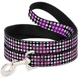 Dog Leash - Eighties Stars1 Black/White/Fuchsia