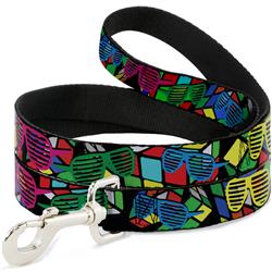 Dog Leash - Eighties Shades Rubiks Black/Neon