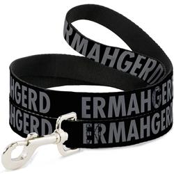 Dog Leash - ERMAHGERD! Black/Gray
