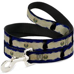 Dog Leash - El Salvador Flag Distressed Painting