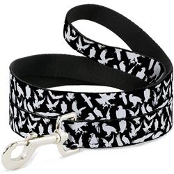 Dog Leash - Eagle Silhouettes Scattered Black/White