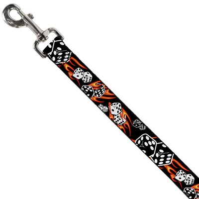 Dog Leash - Flaming Dice
