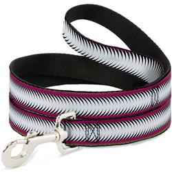 Dog Leash - Fish Tail Fuchsia/Black/White