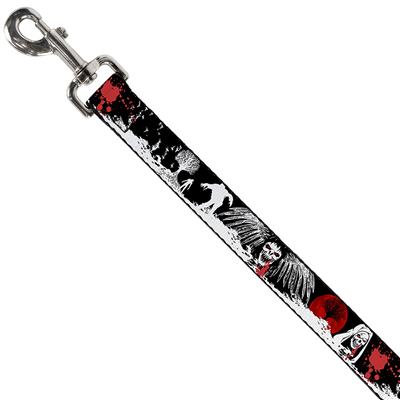 Dog Leash - Fright Night Black/White/Red