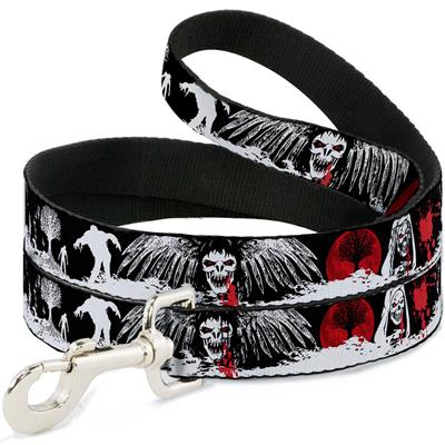 Dog Leash - Fright Night Black/White/Red