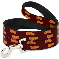 Dog Leash - Flip Flops Burgundy/Orange