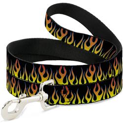 Dog Leash - Flames Black/Yellow/Orange