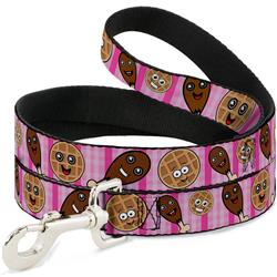 Dog Leash - Fried Chicken & Waffles Plaid Pinks