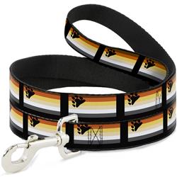 Dog Leash - Flag Bear Pride Brown/Orange/Yellow/Tan/White/Gray/Black