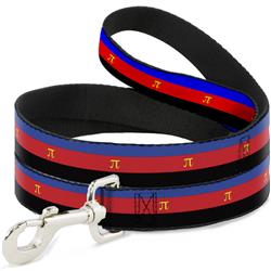 Dog Leash - Flag Polyamorous Pi Symbol Blue/Red/Black/Yellow