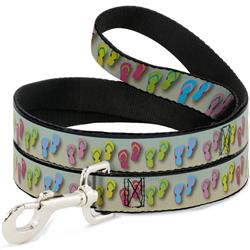 Dog Leash - Flip Flops2 Aqua/Multi Color
