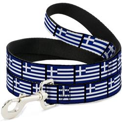 Dog Leash - Greece Flags