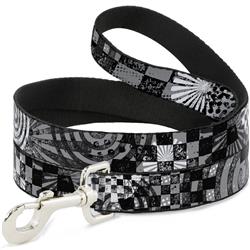 Dog Leash - Grunge Chaos Black/White