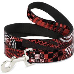 Dog Leash - Grunge Chaos Red