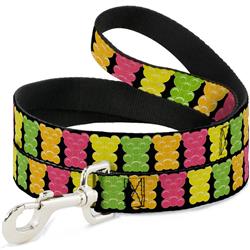 Dog Leash - Gummy Bears Cartoon Black/Red/Yellow/Green