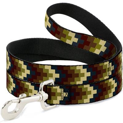 Dog Leash - Geometric4 Tan/Blue/Wine/Brown/Olive