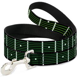 Dog Leash - Guitar Neck Black/White/Lime Green