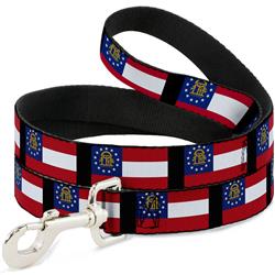 Dog Leash - Georgia Flags/Black