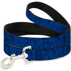 Dog Leash - Golfing Silhouettes Collage Blues